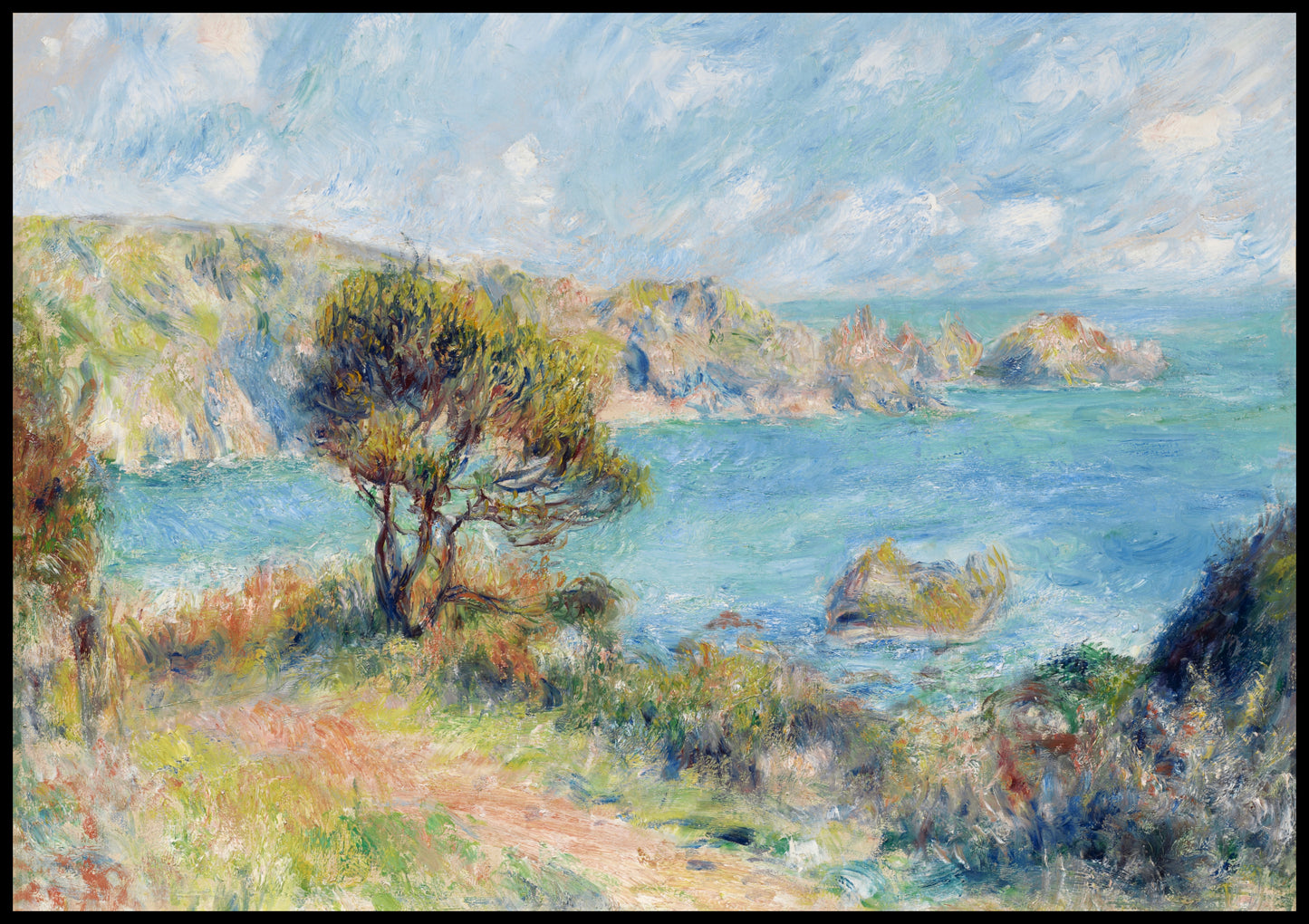 Plakat  View at Guernsey, Pierre-Auguste Renoir do Salonu