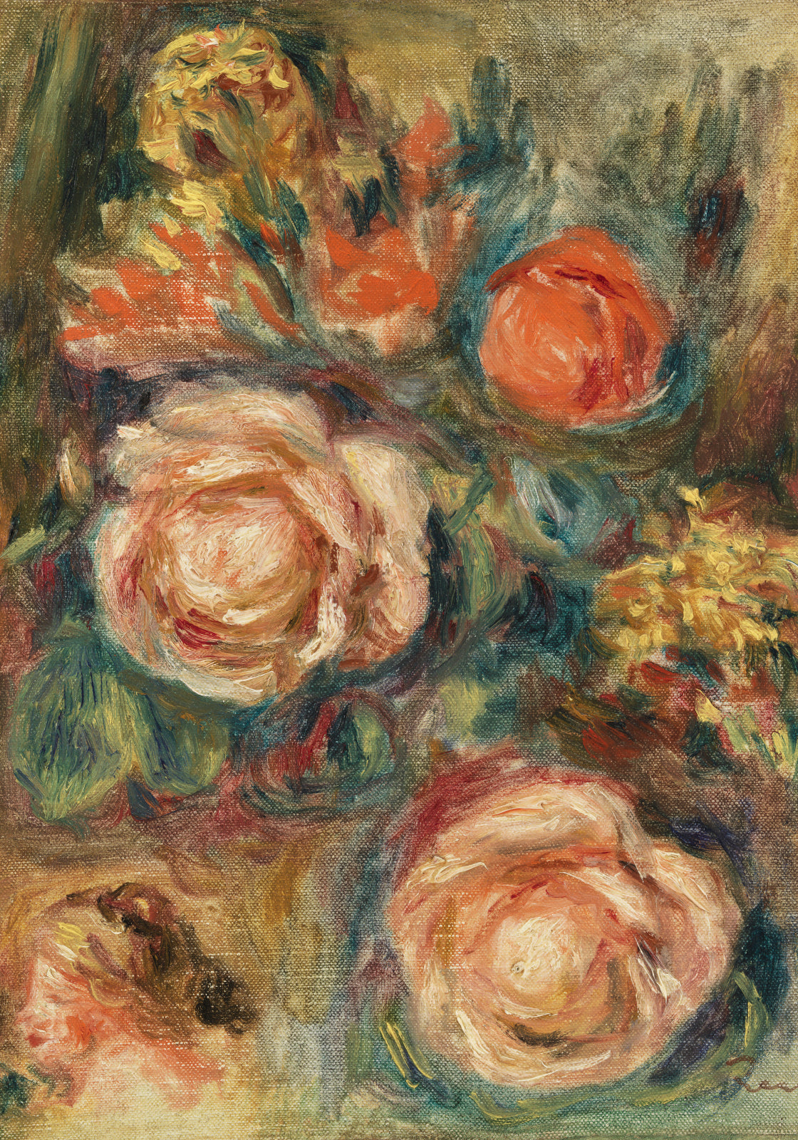 Plakat  Bouquet of Roses, Pierre-Auguste Renoir
