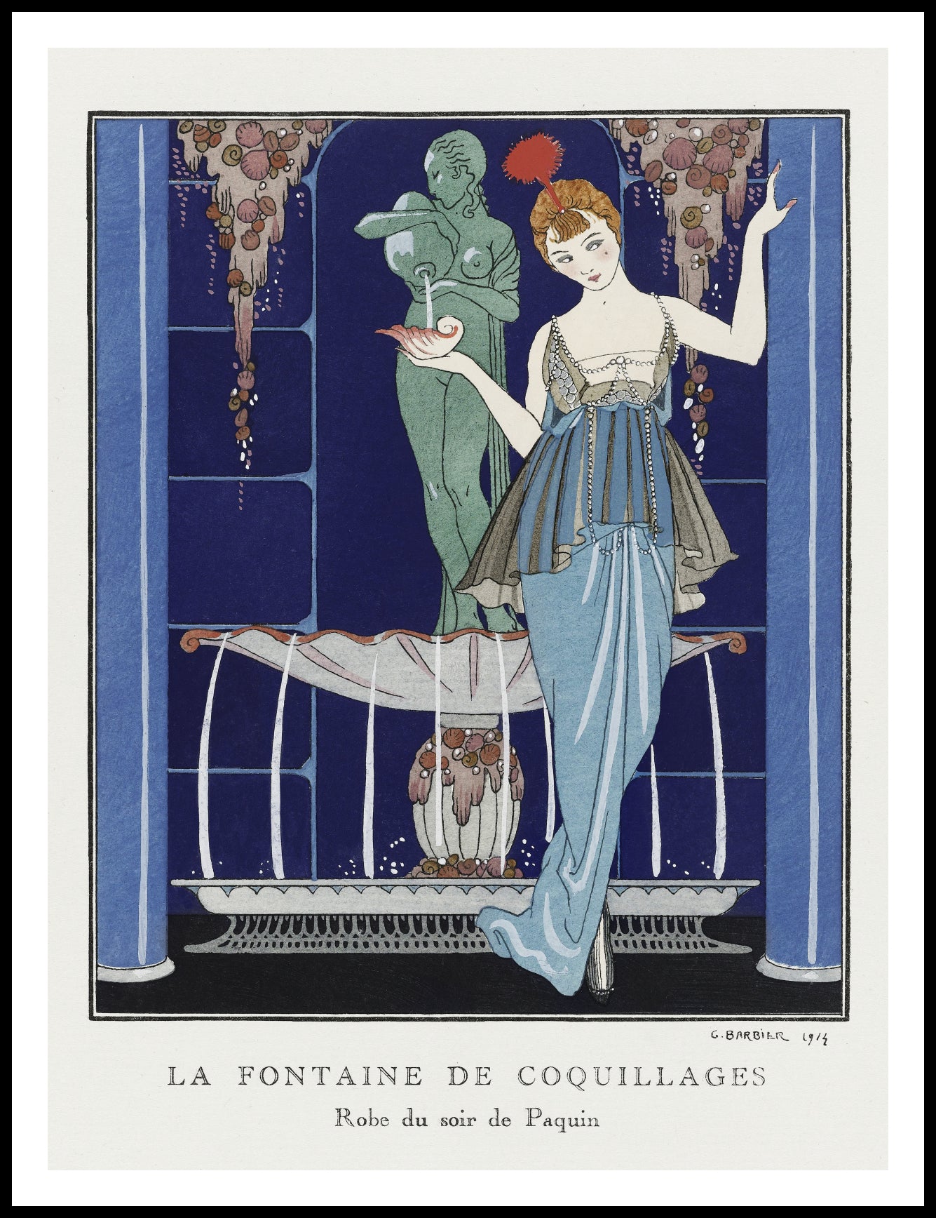 Plakat  La Fontaine, Barbier Vintage do Salonu