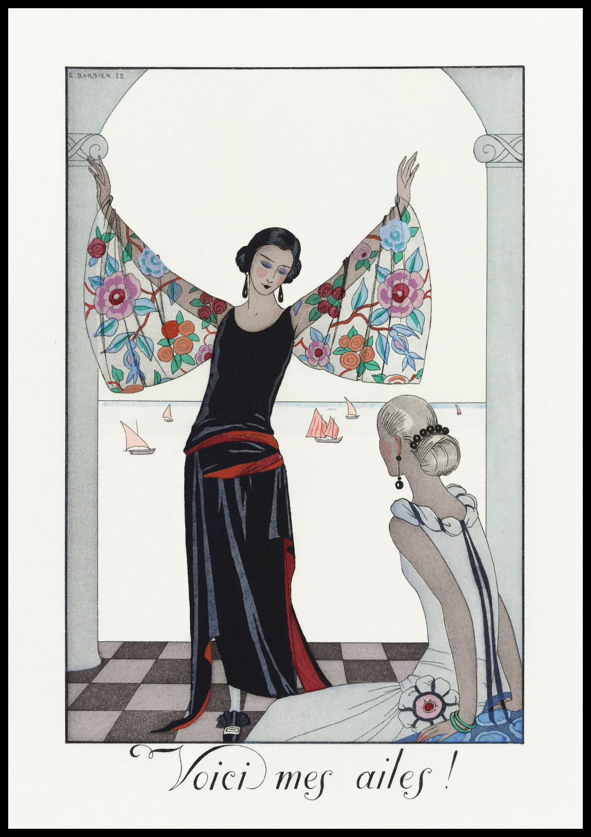Plakat  Voici Mes Ailes!, Barbier Vintage do Salonu