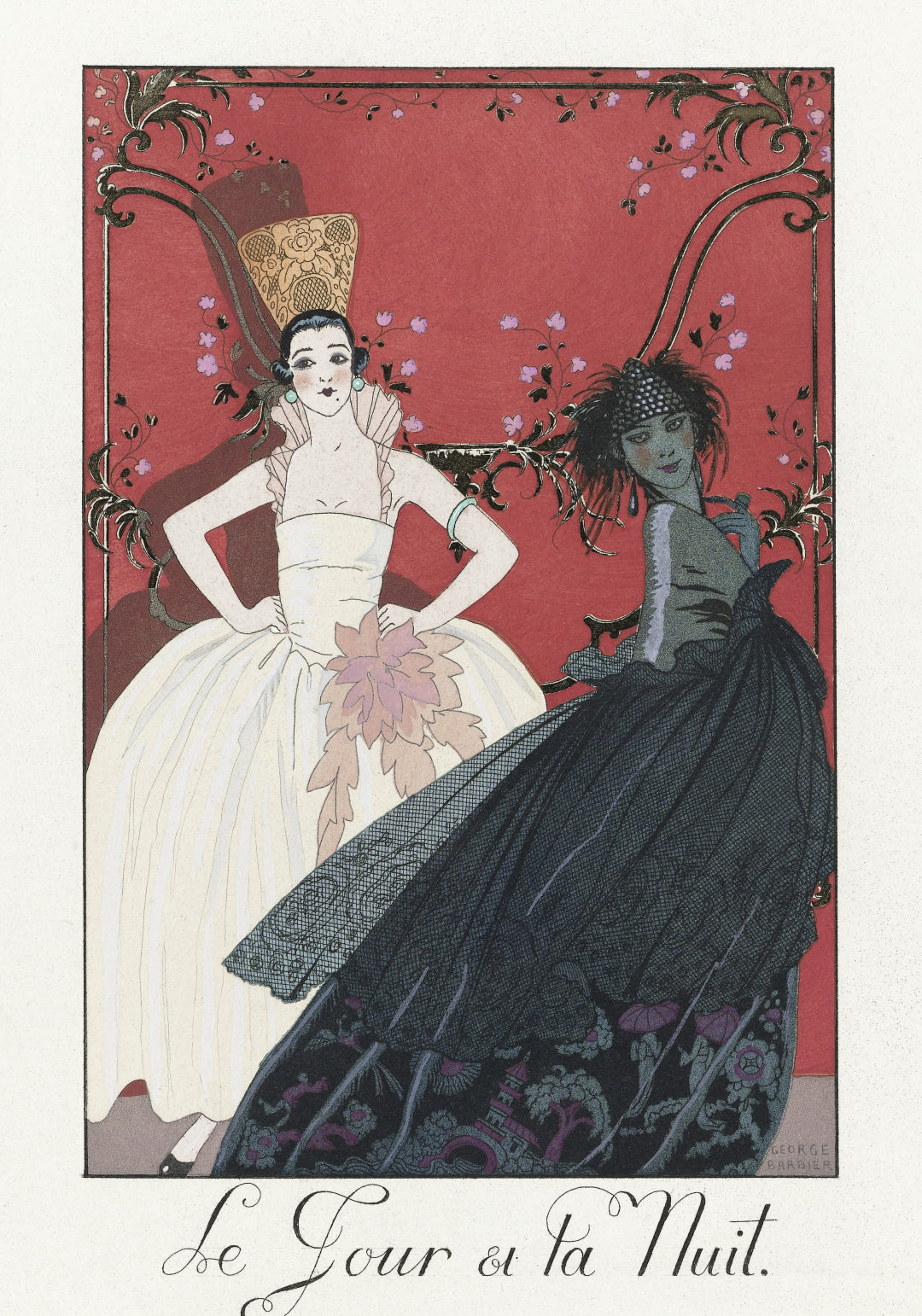 Plakat  Le Jour et la Nuit, Barbier Vintage do Salonu