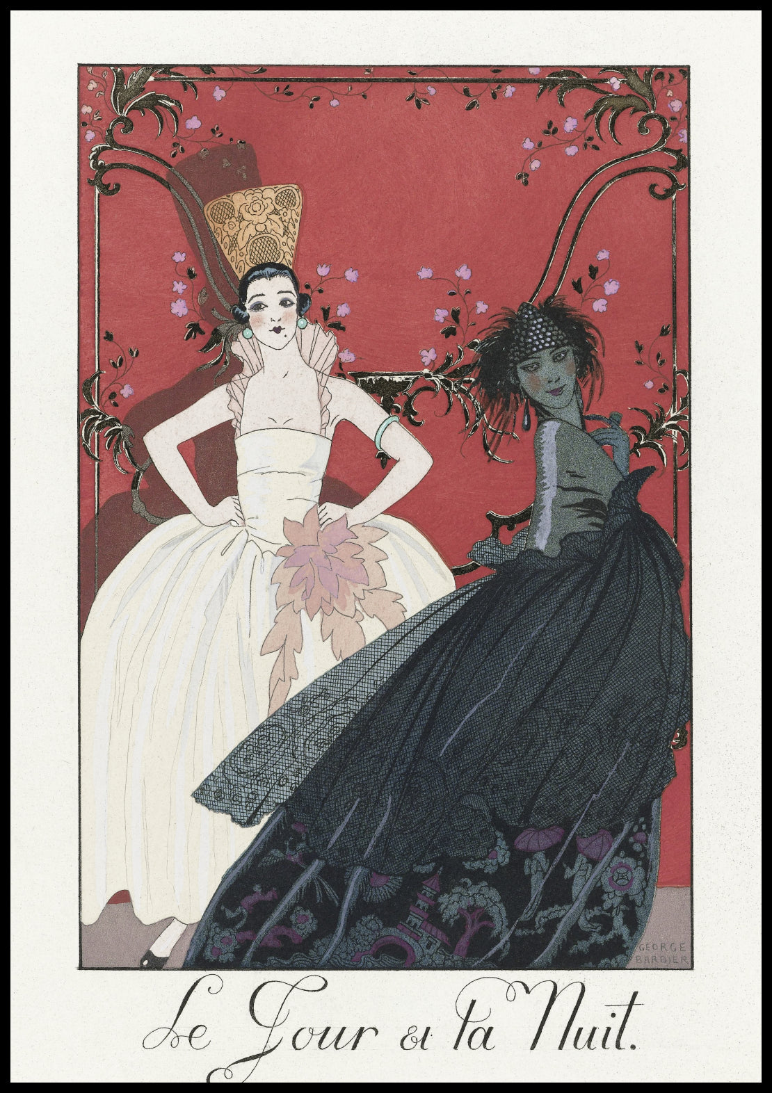 Plakat  Le Jour et la Nuit, Barbier Vintage do Salonu