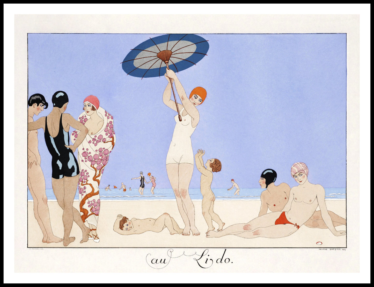 Plakat  Au Lido Plate no.14, Barbier Vintage do Salonu