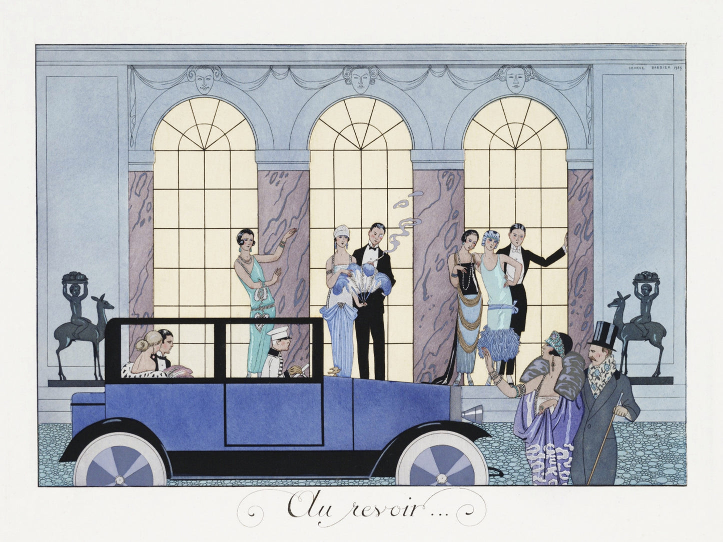 Plakat  Au Revoir, Barbier Vintage do Salonu