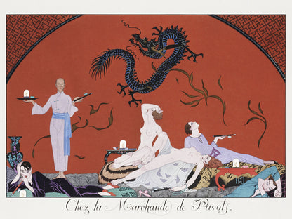 Plakat  Chez la Marchande, Barbier Vintage do Salonu