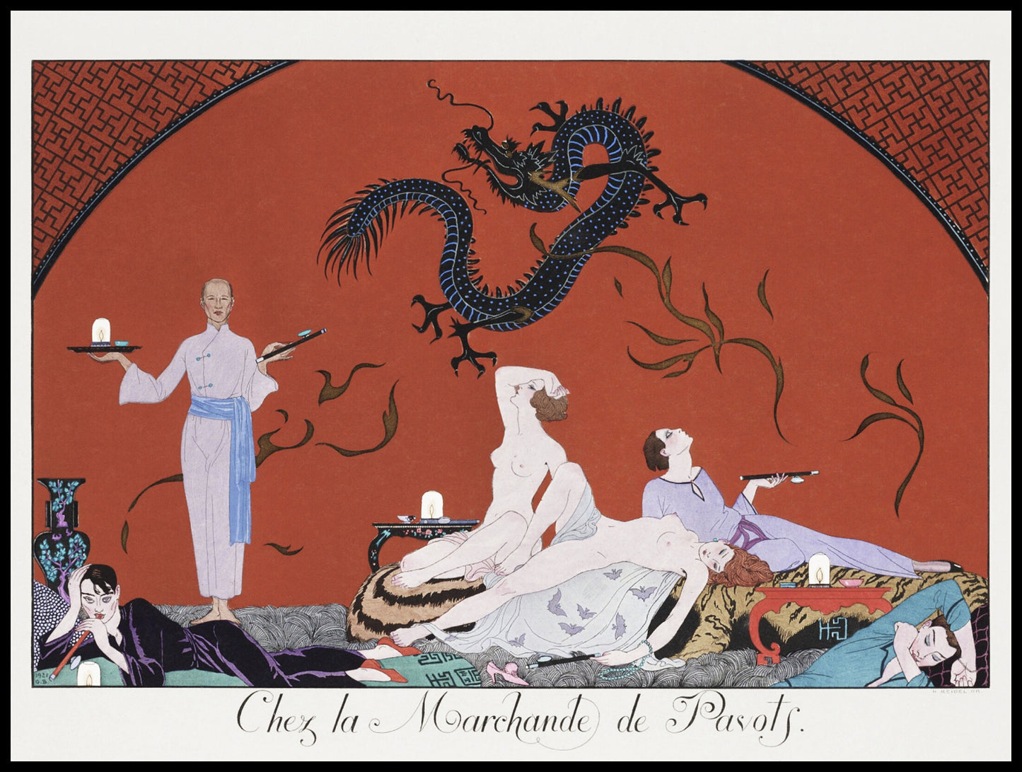 Plakat  Chez la Marchande, Barbier Vintage do Salonu