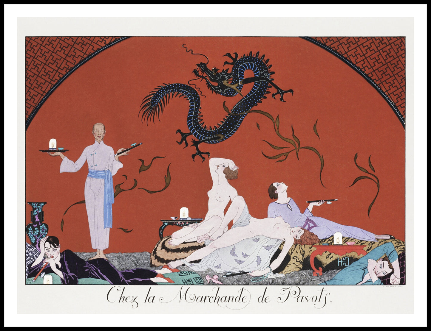 Plakat  Chez la Marchande, Barbier Vintage do Salonu