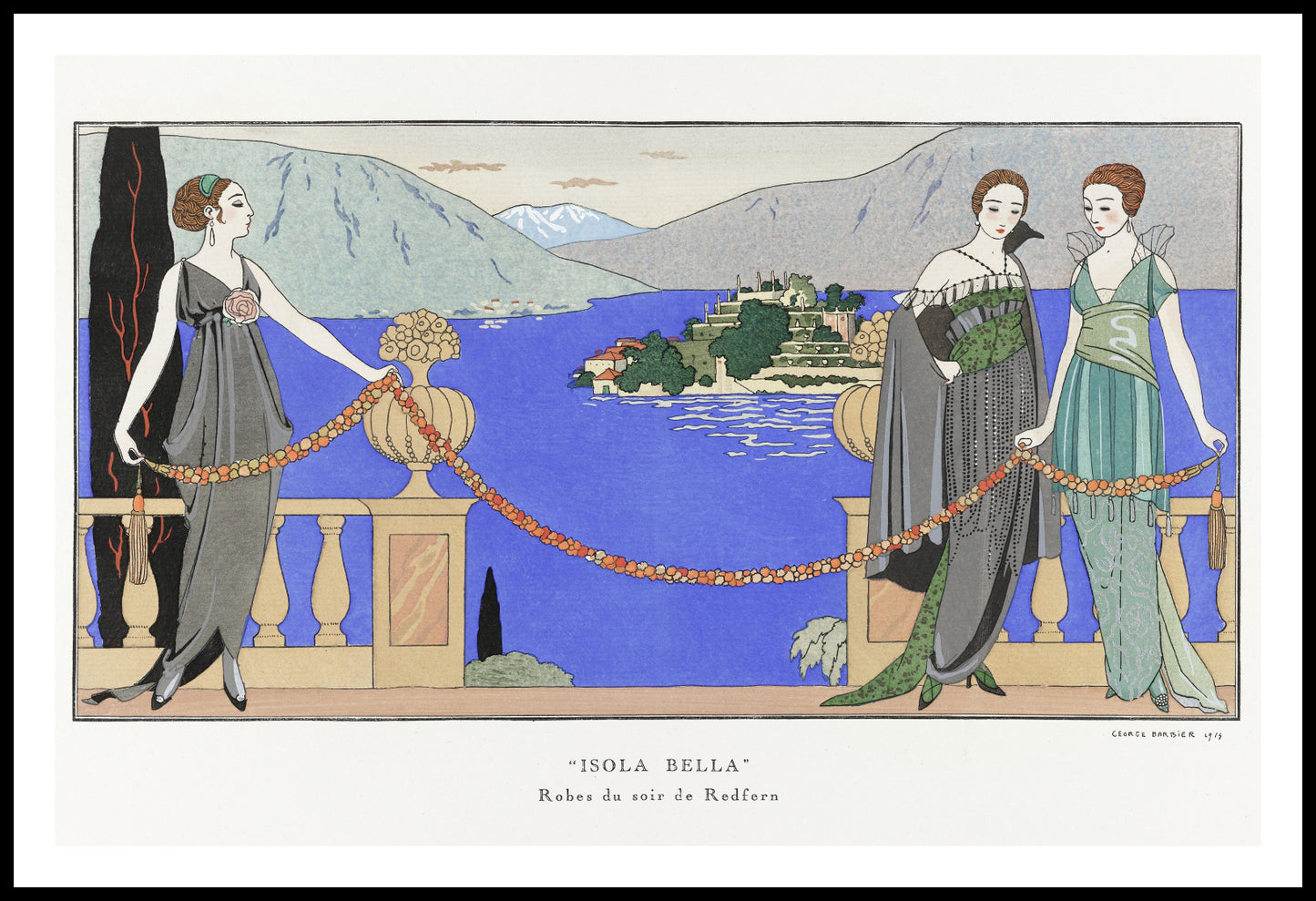 Plakat  Isola Bella, Barbier Vintage do Salonu