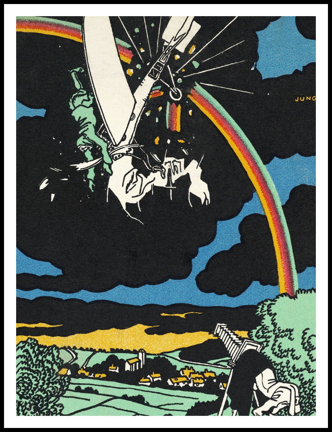 Plakat  Tęczowa Przeszkoda, Moriz Jung Vintage do Salonu