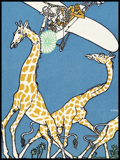 Plakat  Polowanie na Żyrafę, Moriz Jung Vintage do Salonu