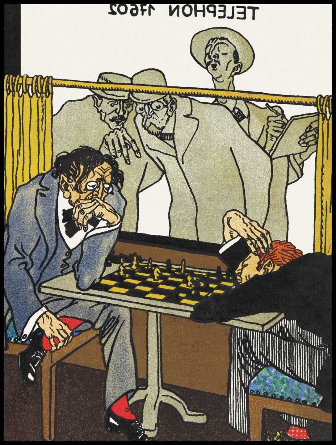 Plakat  Szachiści, Moriz Jung Vintage do Salonu