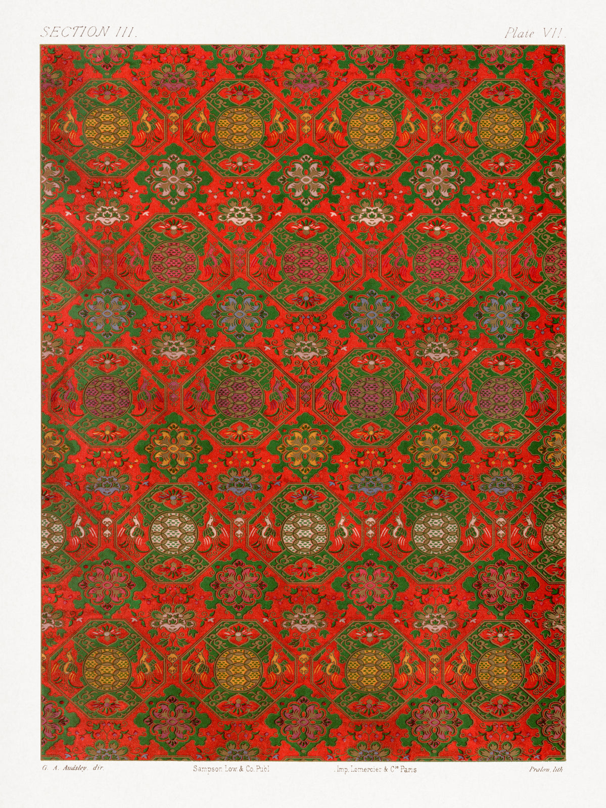 Plakat  Wzór Wachlarza, G.A. Audsley Vintage do Salonu