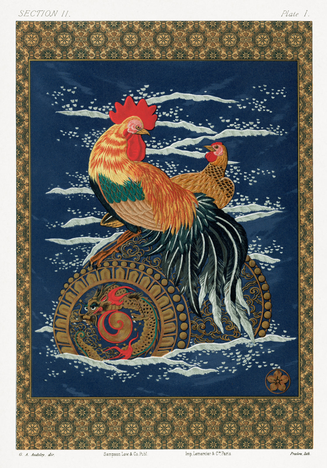 Plakat  Kogut i Kura, G.A. Audsley Vintage do Salonu