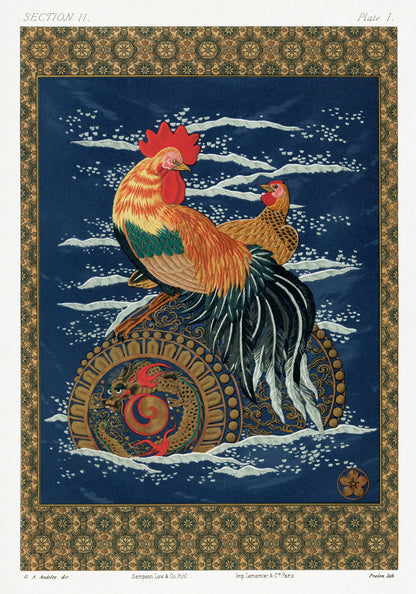 Plakat  Kogut i Kura, G.A. Audsley Vintage do Salonu