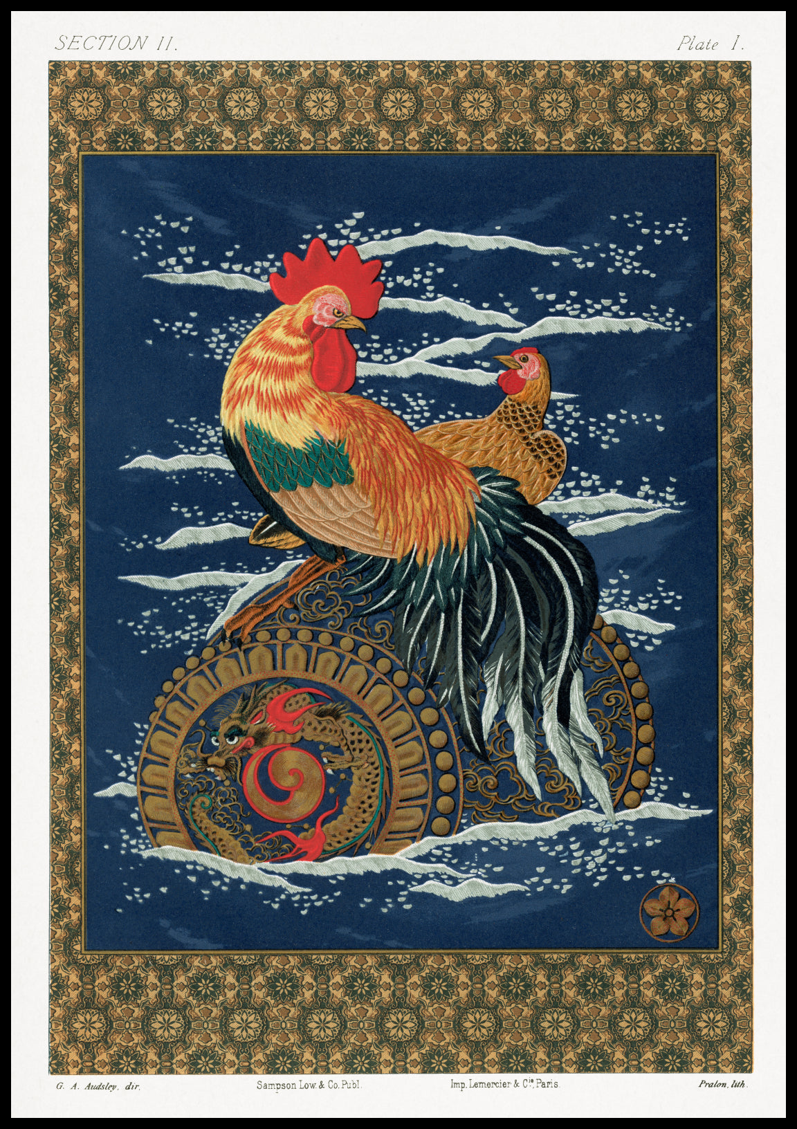 Plakat  Kogut i Kura, G.A. Audsley Vintage do Salonu
