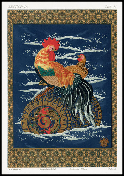 Plakat  Kogut i Kura, G.A. Audsley Vintage do Salonu