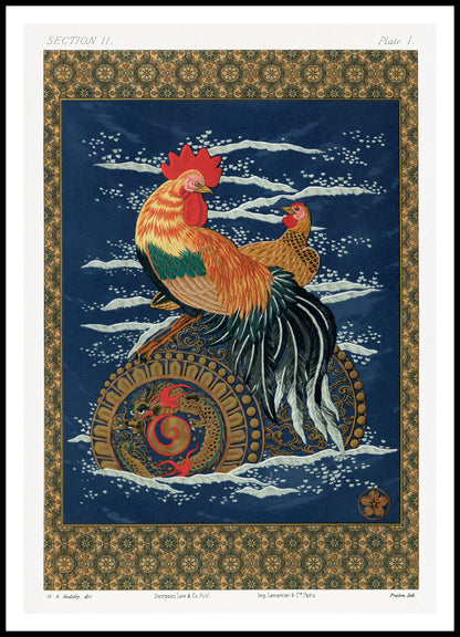 Plakat  Kogut i Kura, G.A. Audsley Vintage do Salonu