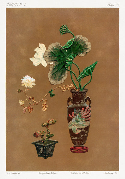 Plakat  Kwiaty w Wazonie, G.A. Audsley Vintage do Salonu