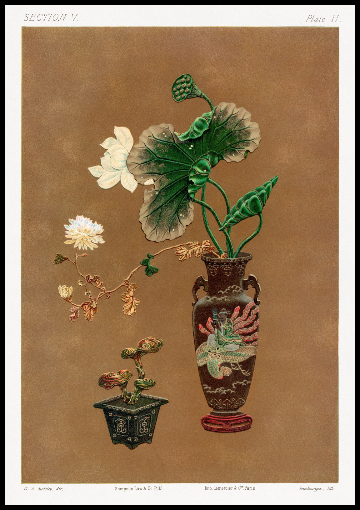 Plakat  Kwiaty w Wazonie, G.A. Audsley Vintage do Salonu