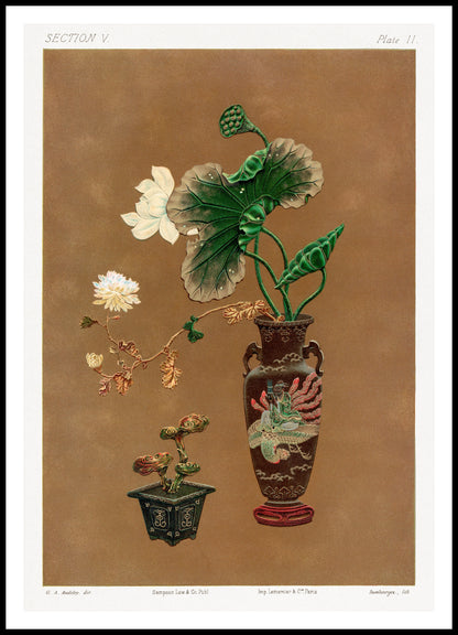 Plakat  Kwiaty w Wazonie, G.A. Audsley Vintage do Salonu