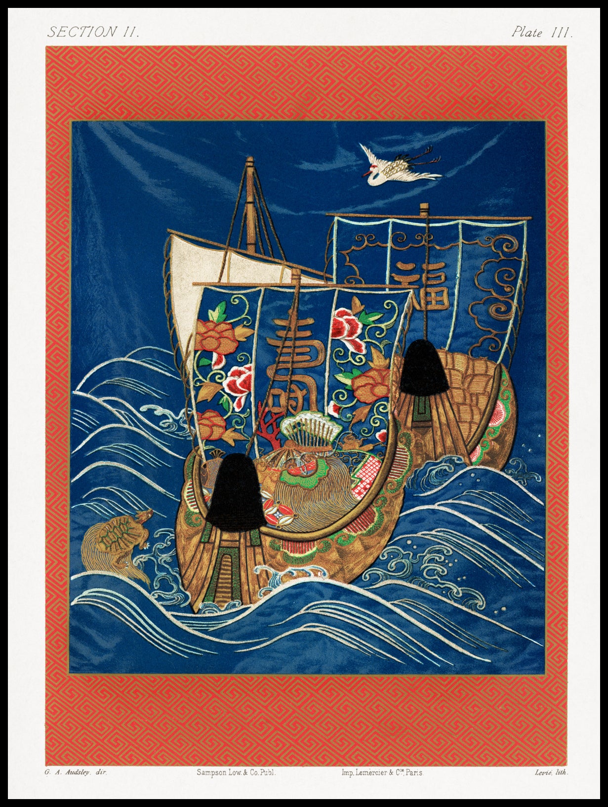 Plakat  Chiński Statek, G.A. Audsley Vintage do Salonu