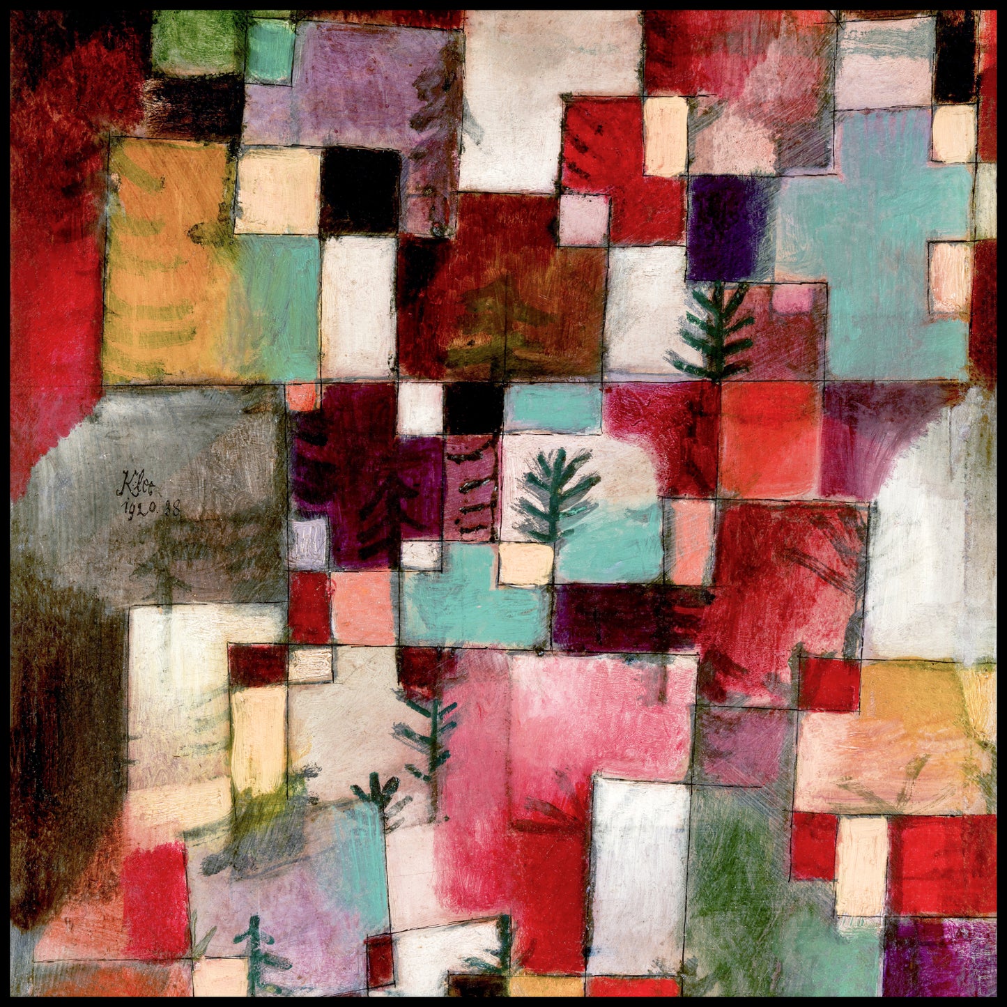 Plakat  Red Green, Paul Klee Vintage do Salonu