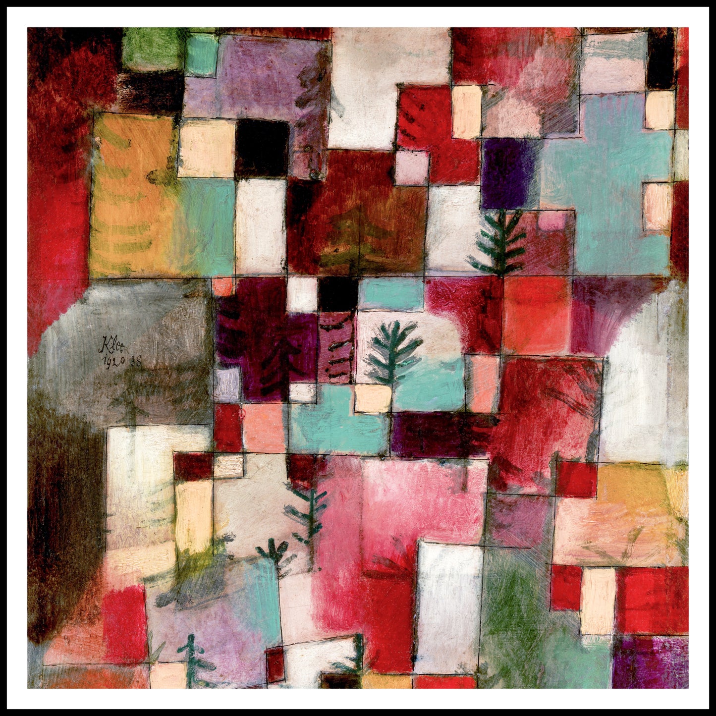 Plakat  Red Green, Paul Klee Vintage do Salonu