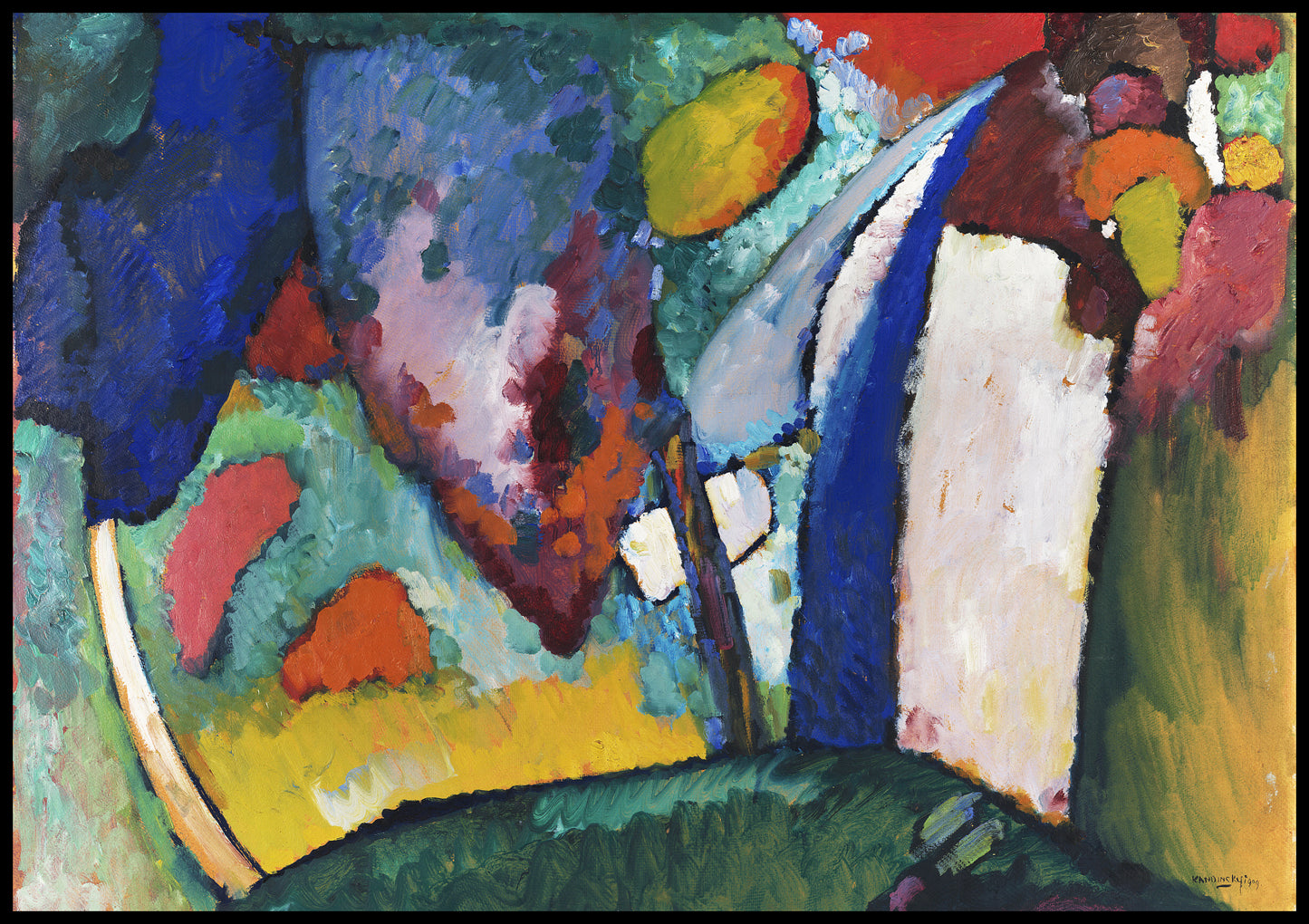 Plakat  The Waterfall, Wassily Kandinsky. Vintage do Salonu