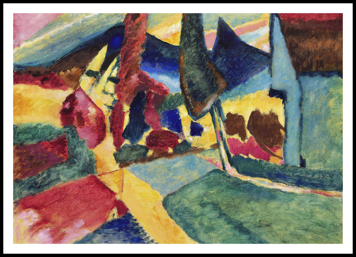 Plakat  Landscape with Two Poplars, Wassily Kandinsky