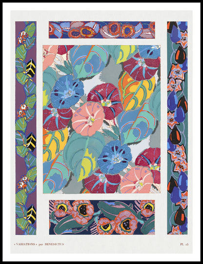 Plakat  Kwiaty Art Deco v.15, Bénédictus Vintage do Salonu