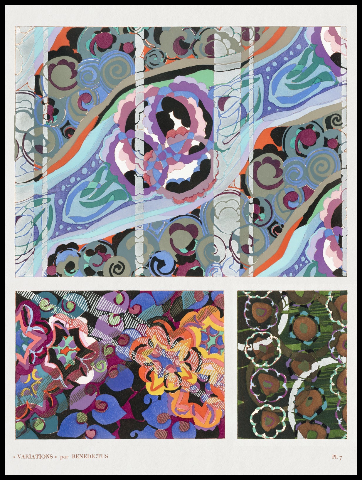 Plakat  Kwiaty Art Deco v.7, Bénédictus Vintage do Salonu