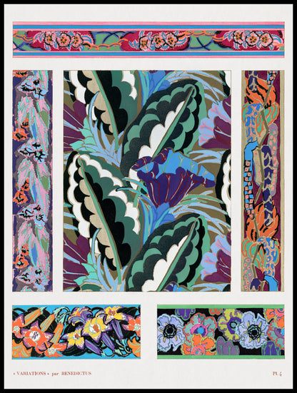 Plakat  Kwiaty Art Deco v.4, Bénédictus Vintage do Salonu