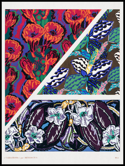 Plakat  Kwiaty Art Deco v.6, Bénédictus Vintage do Salonu
