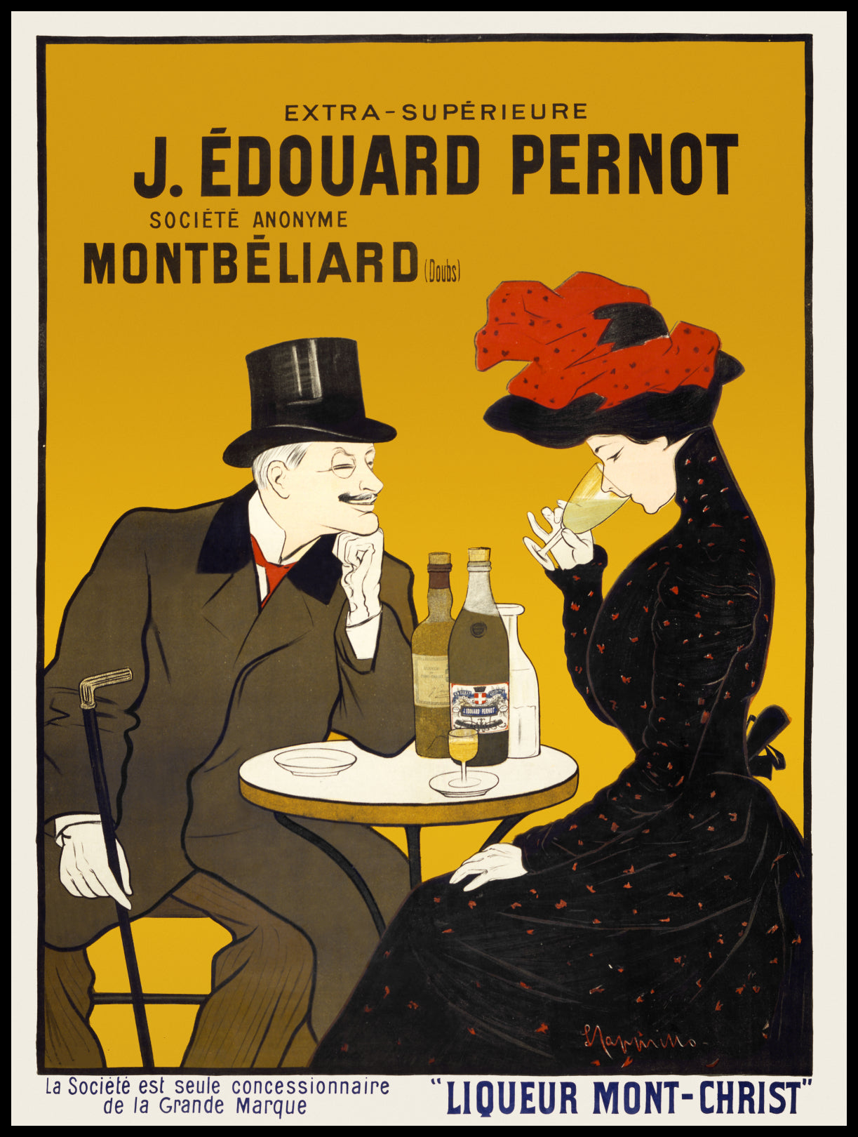 Plakat  Man and Woman at a Cafe, Cappiello Vintage Salon