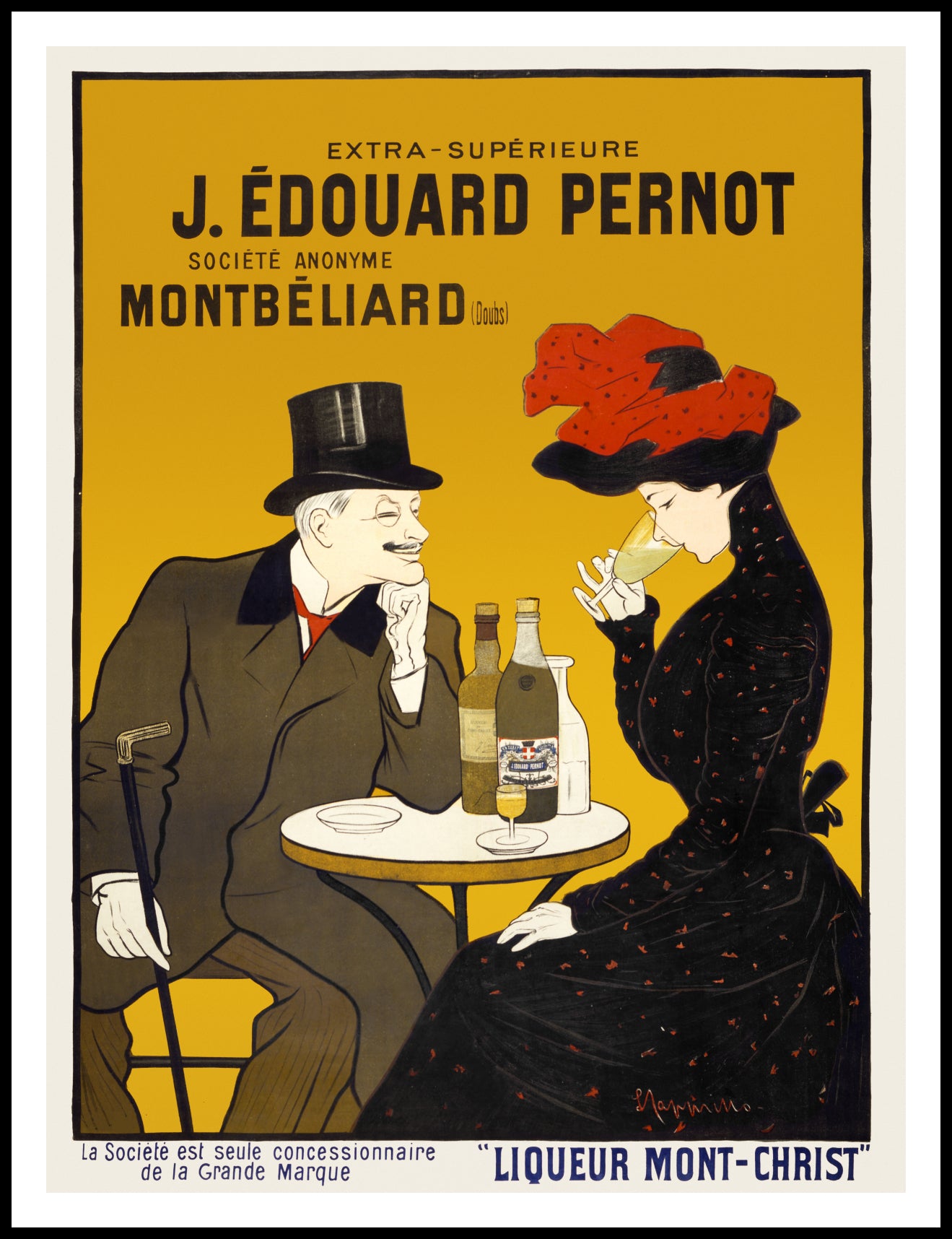 Plakat  Man and Woman at a Cafe, Cappiello Vintage Salon