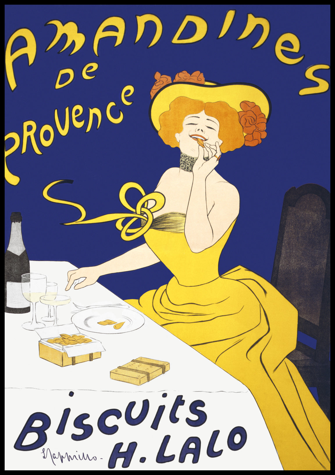 Plakat  Woman Eating Almond Cookies, Cappiello Vintage