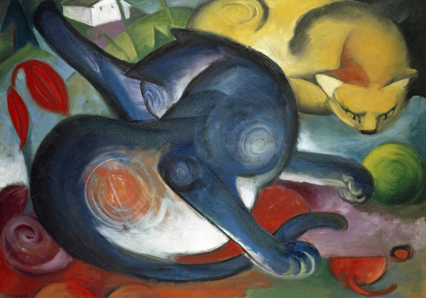 Plakat  Two Cats, Blue and Yellow, Marc Vintage do Salonu