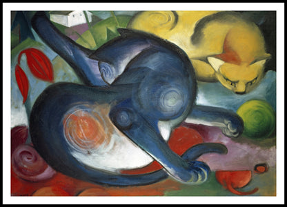 Plakat  Two Cats, Blue and Yellow, Marc Vintage do Salonu