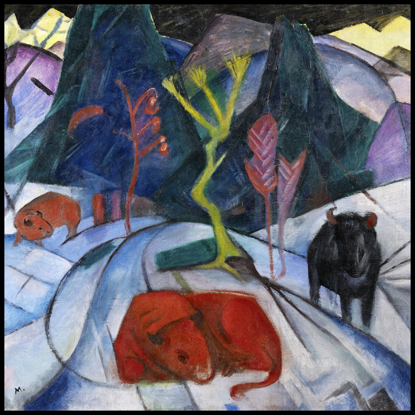 Plakat  Bison in Winter, Marc Vintage do Salonu