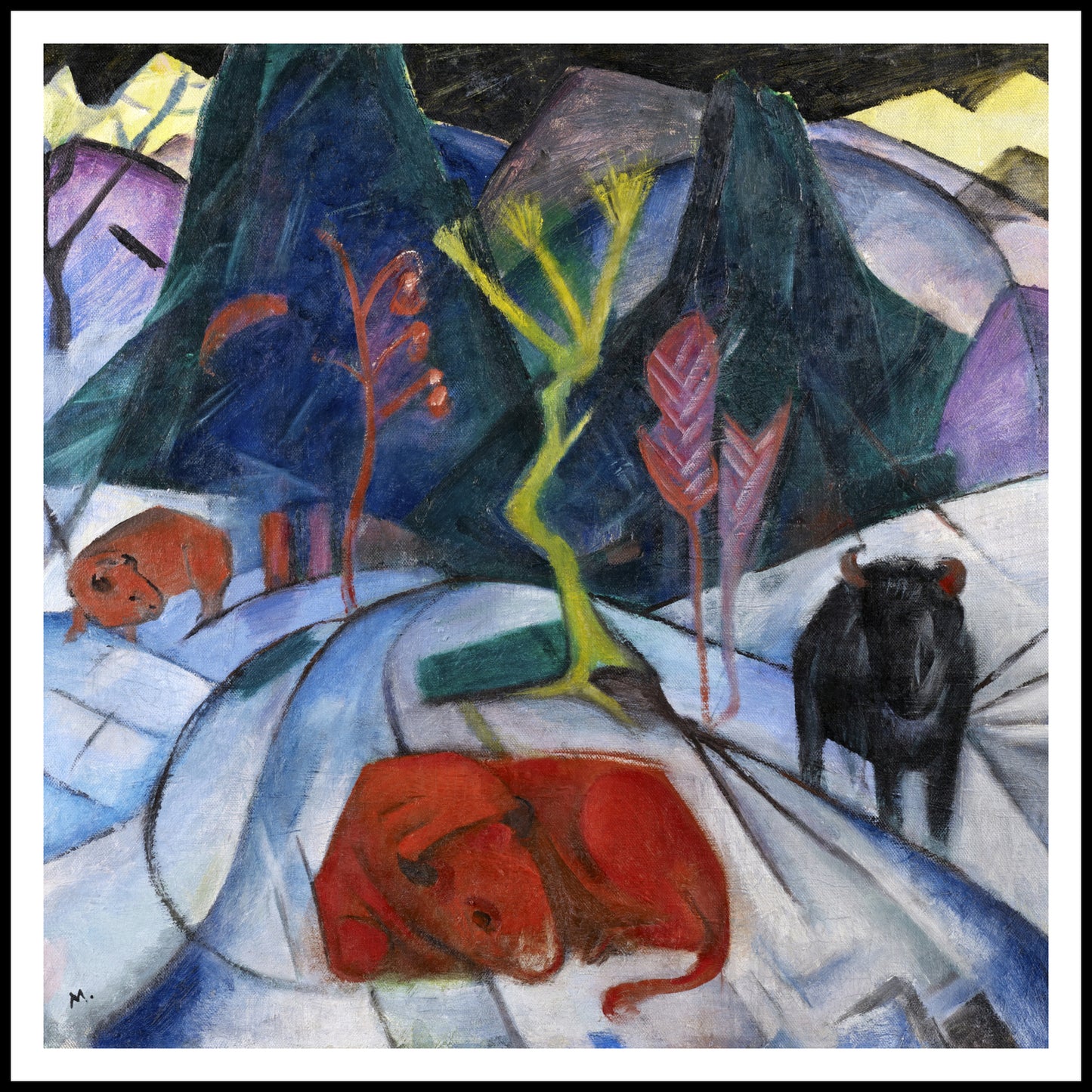 Plakat  Bison in Winter, Marc Vintage do Salonu