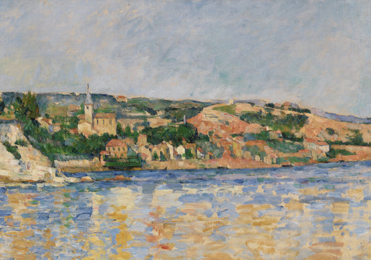 Plakat  Village at the Water's Edge, Paul Cezanne Vintage