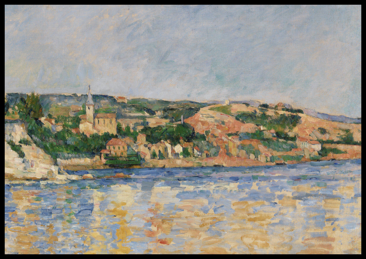 Plakat  Village at the Water's Edge, Paul Cezanne Vintage