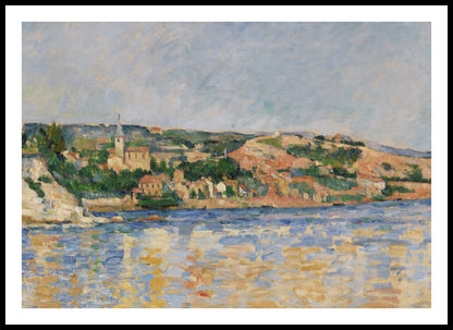 Plakat  Village at the Water's Edge, Paul Cezanne Vintage