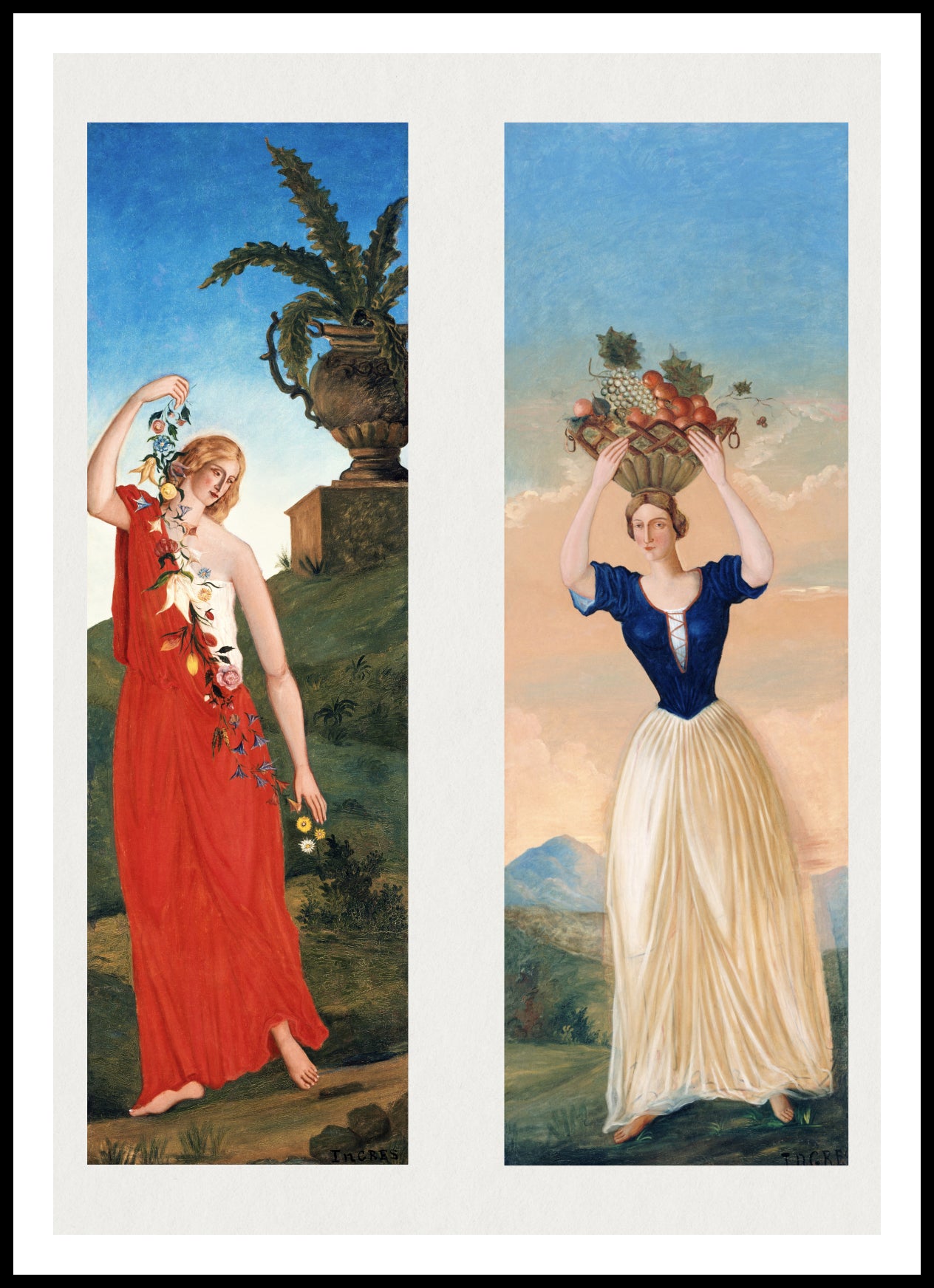 Plakat  The Four Seasons, Paul Cezanne Vintage do Salonu