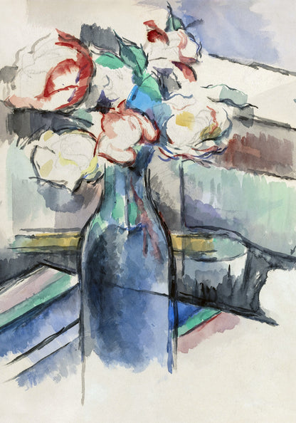 Plakat   Roses in a Bottle, Paul Cezanne Vintage do Salonu
