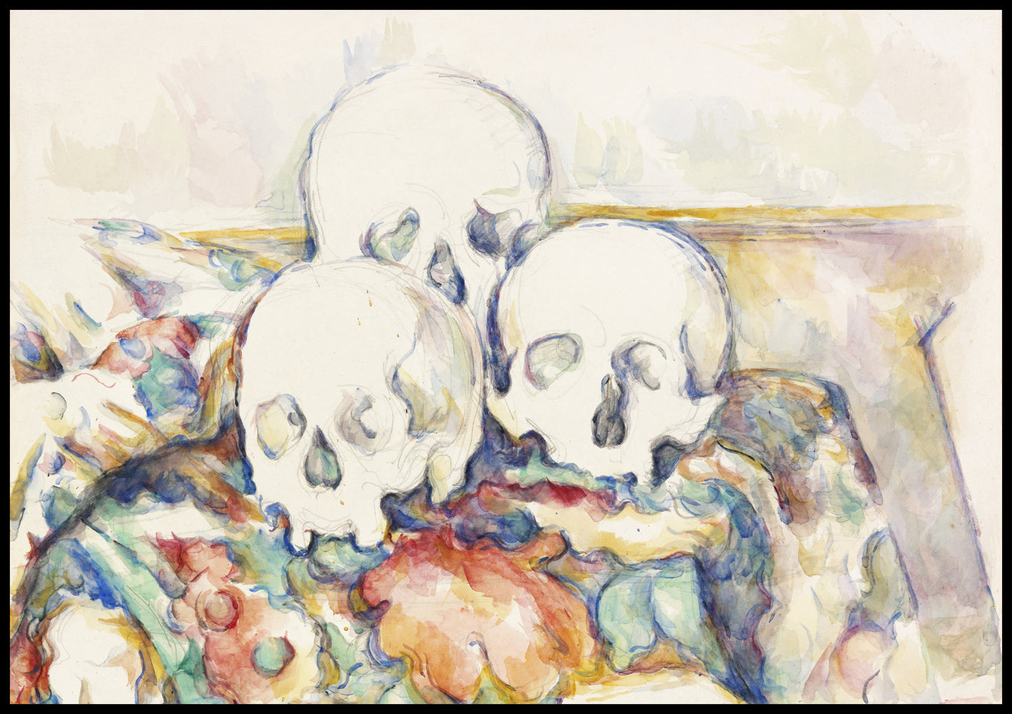 Plakat  The Three Skulls, Paul Cezanne Vintage do Salonu