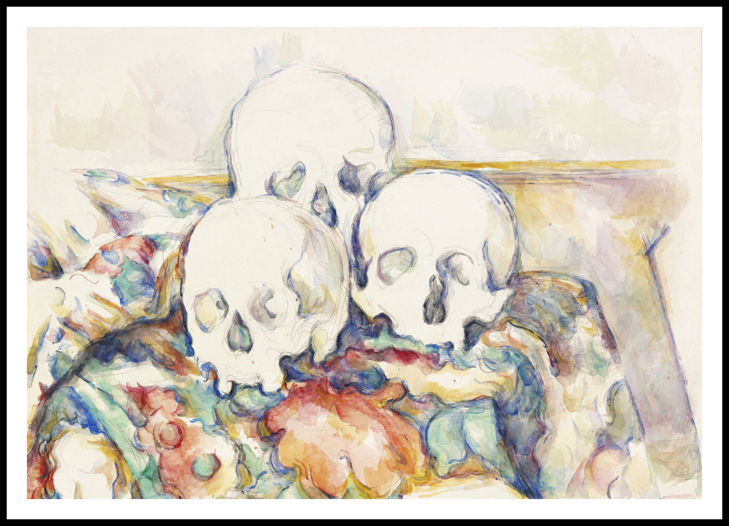 Plakat  The Three Skulls, Paul Cezanne Vintage do Salonu