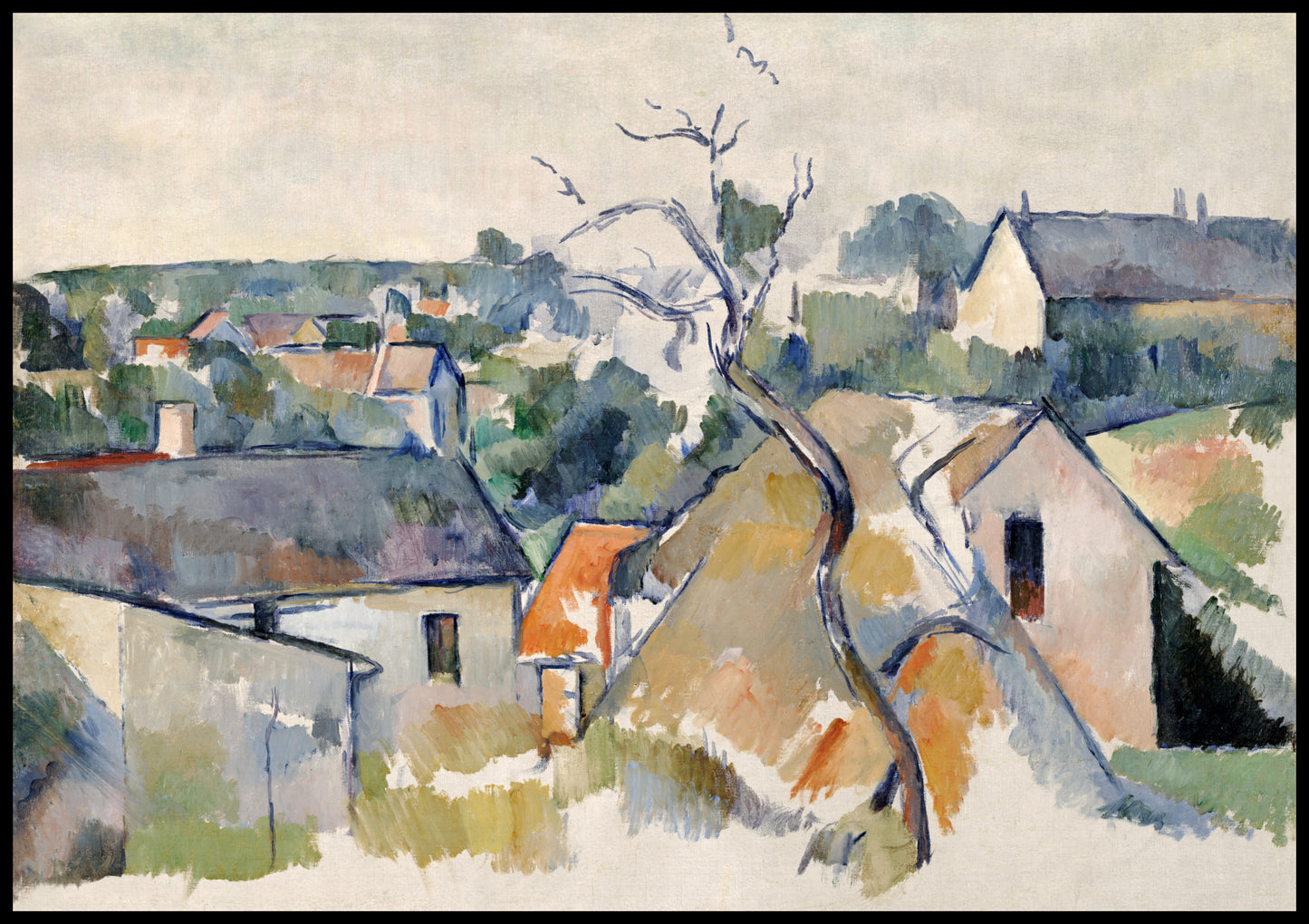 Plakat  Rooftops, Paul Cezanne Vintage do Salonu
