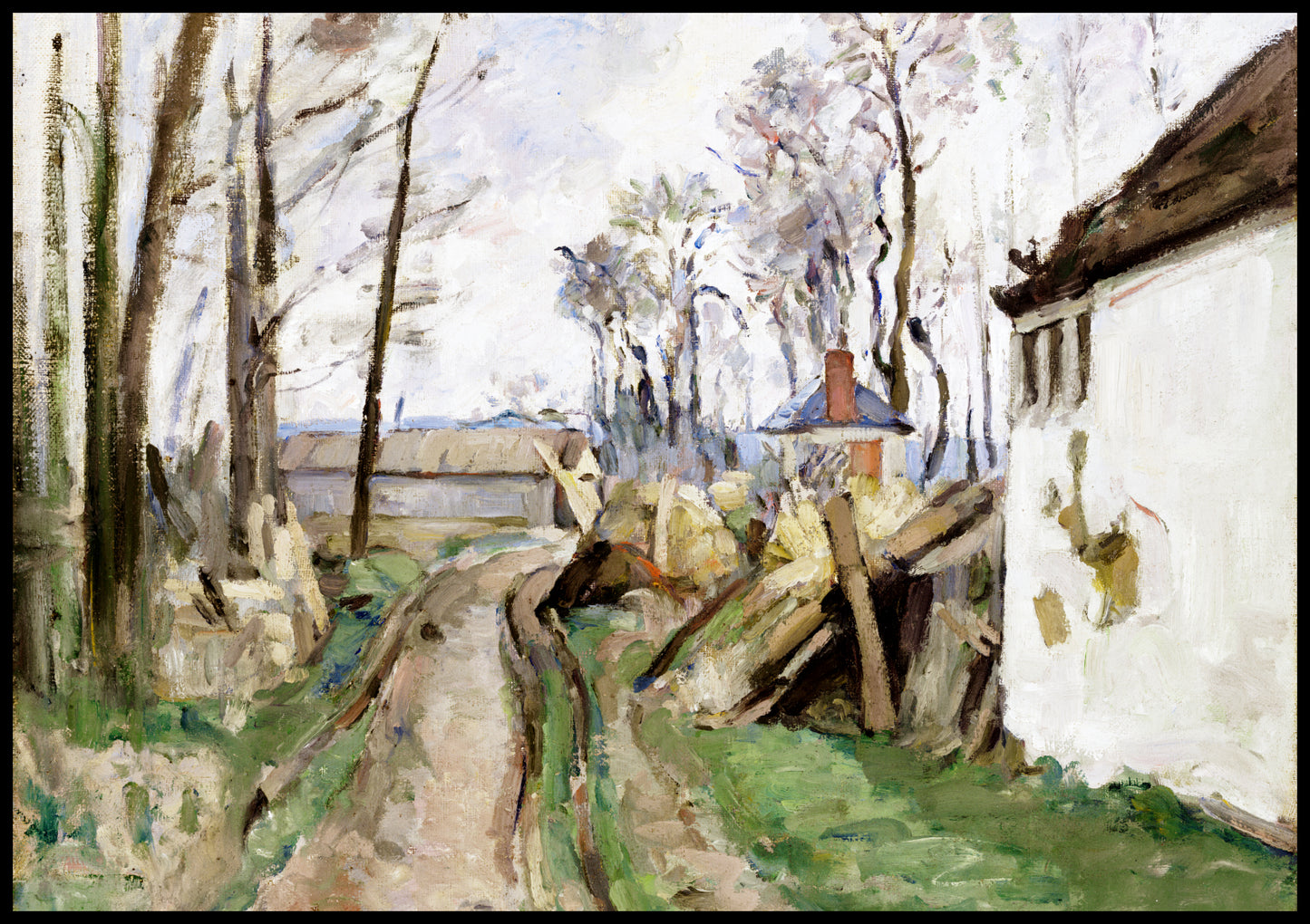 Plakat  A Village Road near Auvers, Paul Cezanne Vingtage