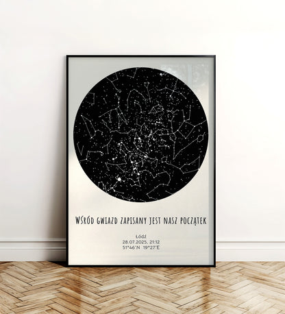 Mapa Gwiazd Personalizowany Plakat Mapa Nieba